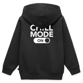 Chill Mode (On) - Sweat Premium à capuche zippé enfant bio - noir - Dos - AI Model Kid Male (0cm)