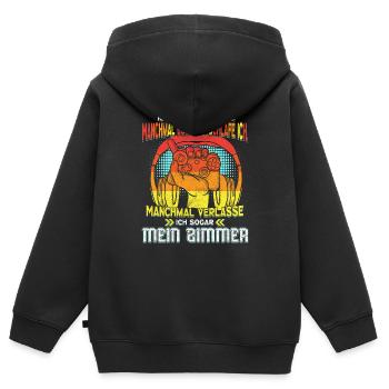 Gaming Spruch Videospiele - Kinder Premium Organic Zip Hoodie - Schwarz - Hinten - AI Model Kid Male (0cm)