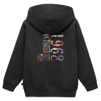 Octobre 1968 Anniversaire Octobre 1968 Octobre - Sweat Premium à capuche zippé enfant bio - noir - Dos - AI Model Kid Male (0cm)