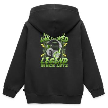 Level 50 unlocked T-Shirt level 50 komplett - Kinder Premium Organic Zip Hoodie - Schwarz - Hinten - AI Model Kid Male (0cm)