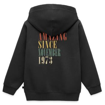 november 1973 Jahrestag november 1973 november - Kinder Premium Organic Zip Hoodie - Schwarz - Hinten - AI Model Kid Male (0cm)