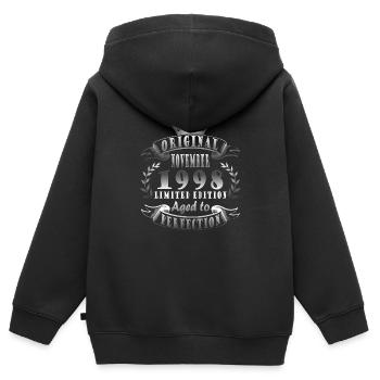 november 1998 Jahrestag november 1998 november - Kinder Premium Organic Zip Hoodie - Schwarz - Hinten - AI Model Kid Male (0cm)