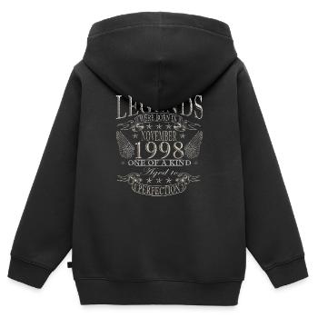 Novembre 1998 Anniversaire Novembre 1998 Novembre - Sweat Premium à capuche zippé enfant bio - noir - Dos - AI Model Kid Male (0cm)