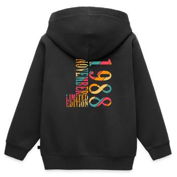 november 1988 Jahrestag november 1988 november - Kinder Premium Organic Zip Hoodie - Schwarz - Hinten - AI Model Kid Male (0cm)