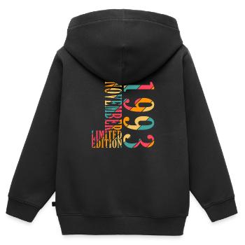 november 1993 Jahrestag november 1993 november - Kinder Premium Organic Zip Hoodie - Schwarz - Hinten - AI Model Kid Male (0cm)
