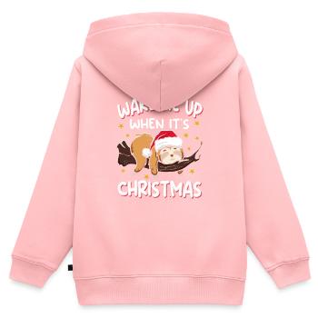 Réveille-moi quand c’est la paresse de Noël - Sweat Premium à capuche zippé enfant bio - rose - Dos - AI Model Kid Female (0cm)