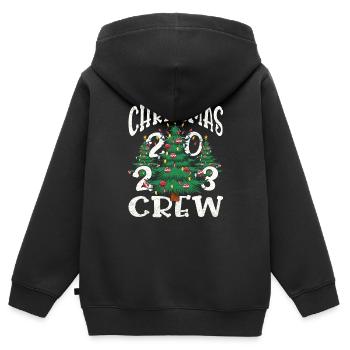 Christmas Crew - Weihnachten - Kinder Premium Organic Zip Hoodie - Schwarz - Hinten - AI Model Kid Male (0cm)