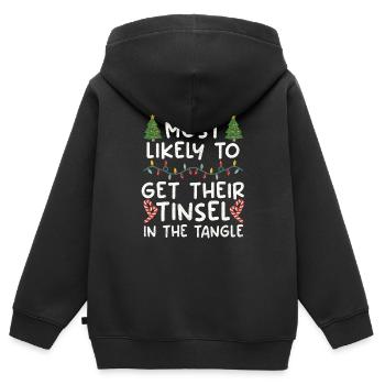 Christmas Family Christmas Tree - Kinder Premium Organic Zip Hoodie - Schwarz - Hinten - AI Model Kid Male (0cm)