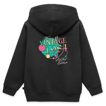 Millésime 1984 Cru 1984 Cadeau d’anniversaire - Sweat Premium à capuche zippé enfant bio - noir - Dos - AI Model Kid Male (0cm)
