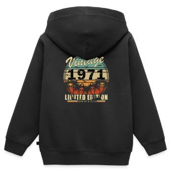 1971 - Fantastisch seit 1971 - Jahrgang 1971 - Kinder Premium Organic Zip Hoodie - Schwarz - Hinten - AI Model Kid Male (0cm)