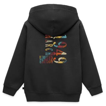 März 1949 Geburtstag 1949 Retro 1949 März - Kinder Premium Organic Zip Hoodie - Schwarz - Hinten - AI Model Kid Male (0cm)
