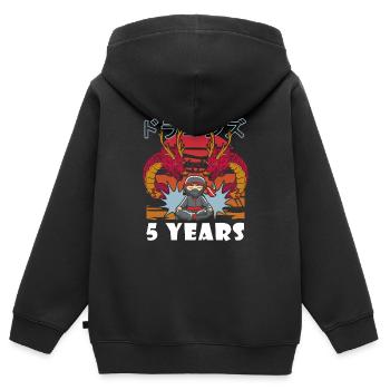5 Year Old Ninja 5 Birthday Boy - Kids Premium Organic Zip-up Hoodie - black - Back - AI Model Kid Male (0cm)