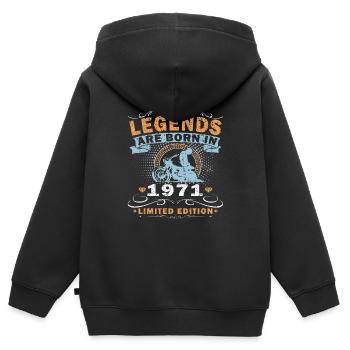 Motard Motard Motard Né en 1971 - Sweat Premium à capuche zippé enfant bio - noir - Dos - AI Model Kid Male (0cm)
