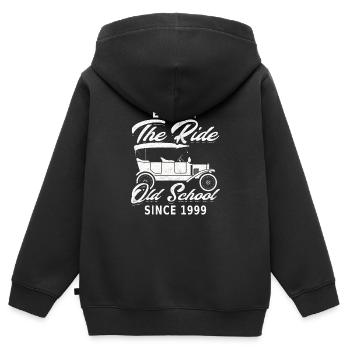 Old School 1999 - Né en 1999 - Sweat Premium à capuche zippé enfant bio - noir - Dos - AI Model Kid Male (0cm)