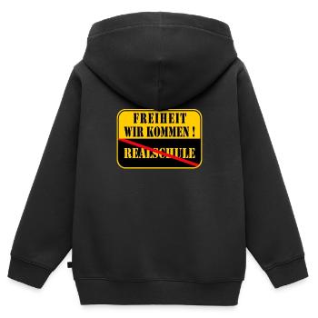 Realschul Abschluss - Kinder Premium Organic Zip Hoodie - Schwarz - Hinten - AI Model Kid Male (0cm)