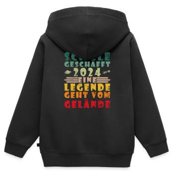 Abschlussklasse 2024 | Schulabschluss | Schüler - Kinder Premium Organic Zip Hoodie - Schwarz - Hinten - AI Model Kid Male (0cm)
