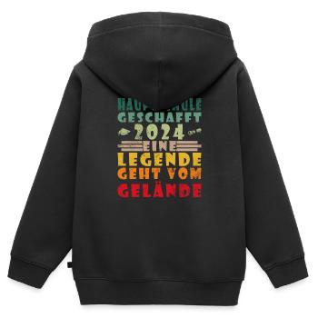 Hauptschulabschluss Abschluss Hauptschule 2024 - Kinder Premium Organic Zip Hoodie - Schwarz - Hinten - AI Model Kid Male (0cm)