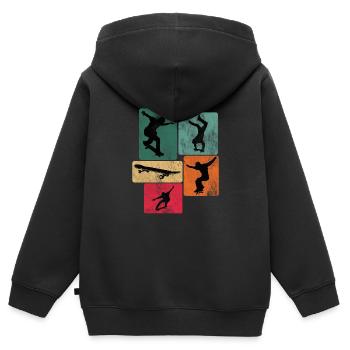 Skateboarden Skateboarder Skateboard - Kinder Premium Organic Zip Hoodie - Schwarz - Hinten - AI Model Kid Male (0cm)