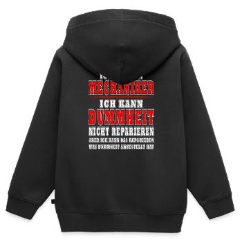 Ich Bin Zwar Ein Mechanike Aber... - Kinder Premium Organic Zip Hoodie - Schwarz - Hinten - AI Model Kid Male (0cm)