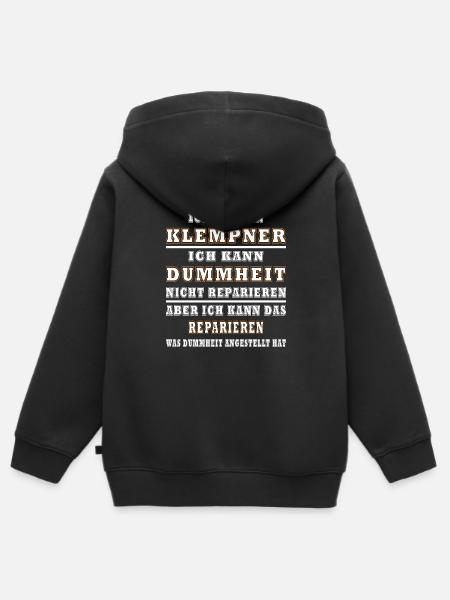Klempner Dummheit Reparaturen - Kinder Premium Organic Zip Hoodie - Schwarz