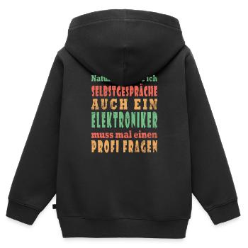 Elektroniker Selbstgespräche Beratung Kompetente - Kinder Premium Organic Zip Hoodie - Schwarz - Hinten - AI Model Kid Male (0cm)