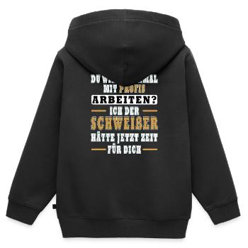 Ich bin Profi-Schweißer Schweißen - Kinder Premium Organic Zip Hoodie - Schwarz - Hinten - AI Model Kid Male (0cm)