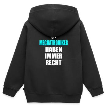 §1 Mechatroniker Haben Immer Recht Mechatronik - Kinder Premium Organic Zip Hoodie - Schwarz - Hinten - AI Model Kid Male (0cm)