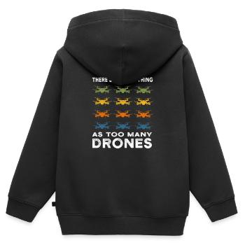 Drohne Drohnen Geschenk - Kinder Premium Organic Zip Hoodie - Schwarz - Hinten - AI Model Kid Male (0cm)