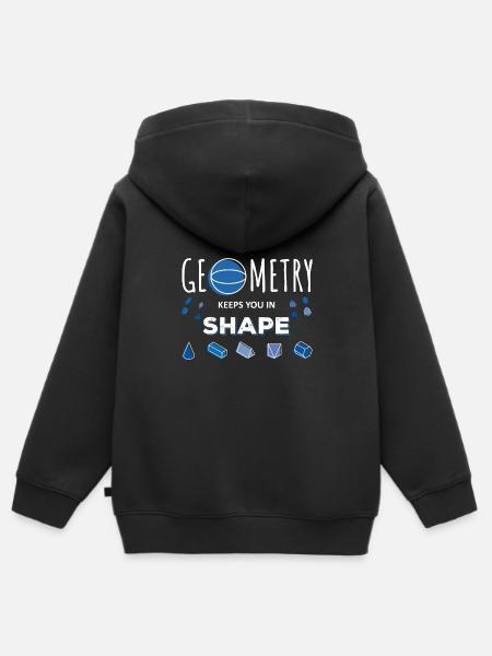 Geometrie Spruch - Kinder Premium Organic Zip Hoodie - Schwarz