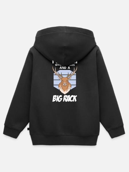Hirschjagd - Kinder Premium Organic Zip Hoodie - Schwarz