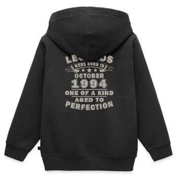 1994 Oktober 1994 Geburtstag Oktober 1994 - Kinder Premium Organic Zip Hoodie - Schwarz - Hinten - AI Model Kid Male (0cm)