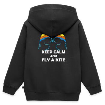 Drachenfliegen Drachen steigen Lenkdrachen - Kinder Premium Organic Zip Hoodie - Schwarz - Hinten - AI Model Kid Male (0cm)