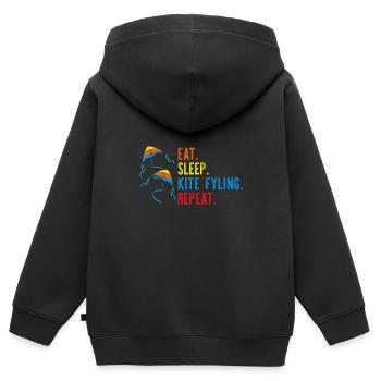 Drachenfliegen Drachen steigen Lenkdrachen - Kinder Premium Organic Zip Hoodie - Schwarz - Hinten - AI Model Kid Male (0cm)