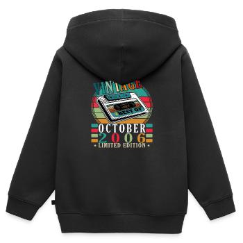 2006 Octobre 2006 Jubilé Octobre 2006 - Sweat Premium à capuche zippé enfant bio - noir - Dos - AI Model Kid Male (0cm)