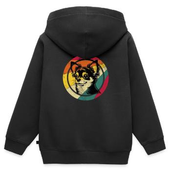 Chihuahua - Kinder Premium Organic Zip Hoodie - Schwarz - Hinten - AI Model Kid Male (0cm)