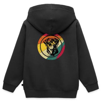 ROTTWEILER - Sweat Premium à capuche zippé enfant bio - noir - Dos - AI Model Kid Male (0cm)