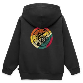 Instrument à clé - Sweat Premium à capuche zippé enfant bio - noir - Dos - AI Model Kid Male (0cm)