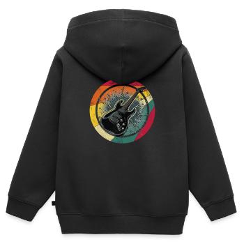 E Gitarre - Kinder Premium Organic Zip Hoodie - Schwarz - Hinten - AI Model Kid Male (0cm)