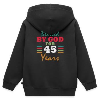 45 Birthday Saying 45 Years Gift - Kids Premium Organic Zip-up Hoodie - black - Back - AI Model Kid Male (0cm)