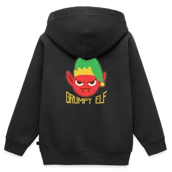 Elfe en colère - Sweat Premium à capuche zippé enfant bio - noir - Dos - AI Model Kid Male (0cm)