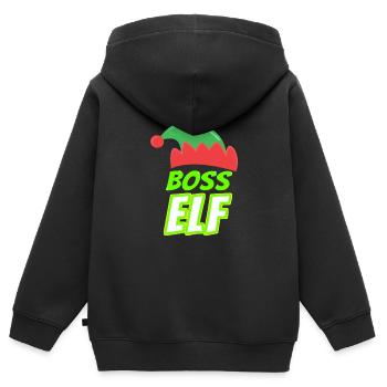 Elf Elf Gift - Kids Premium Organic Zip-up Hoodie - black - Back - AI Model Kid Male (0cm)