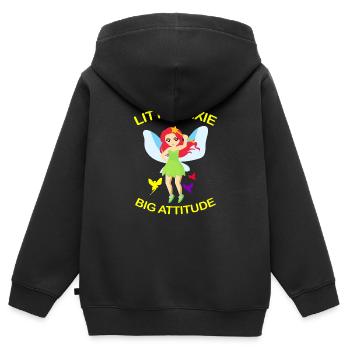Fee - Kinder Premium Organic Zip Hoodie - Schwarz - Hinten - AI Model Kid Male (0cm)