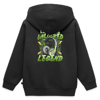11th Birthday Gamer - Kids Premium Organic Zip-up Hoodie - black - Back - AI Model Kid Male (0cm)