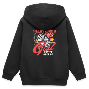 drôles de fléchettes disant fléchettes disant - Sweat Premium à capuche zippé enfant bio - noir - Dos - AI Model Kid Male (0cm)