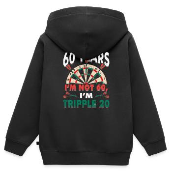 60. Geburtstag Darts Geschenk 60 Ehrentag Männer - Kinder Premium Organic Zip Hoodie - Schwarz - Hinten - AI Model Kid Male (0cm)