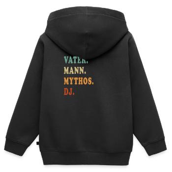 Ehemann Vater DJ Legende Discjockey Geschenkidee - Kinder Premium Organic Zip Hoodie - Schwarz - Hinten - AI Model Kid Male (0cm)