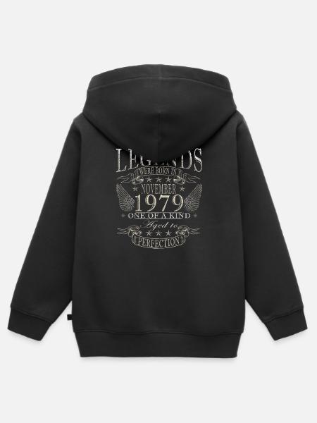 1979 November 1979 Jubiläum November 1979 - Premium børne zip-hættetrøje økologisk - sort
