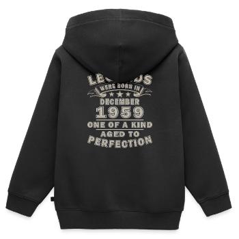 Décembre 1959 Anniversaire Décembre 1959 Décembre - Sweat Premium à capuche zippé enfant bio - noir - Dos - AI Model Kid Male (0cm)