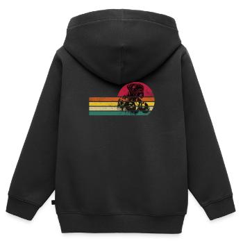 Chien Boxer - Boxer Allemand - Sweat Premium à capuche zippé enfant bio - noir - Dos - AI Model Kid Male (0cm)
