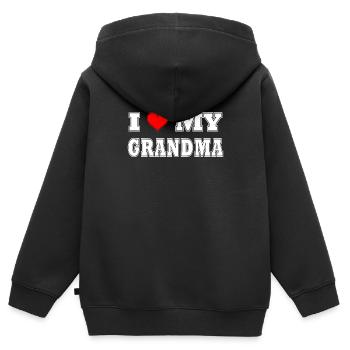 I Love Grandma - Kinder Premium Organic Zip Hoodie - Schwarz - Hinten - AI Model Kid Male (0cm)